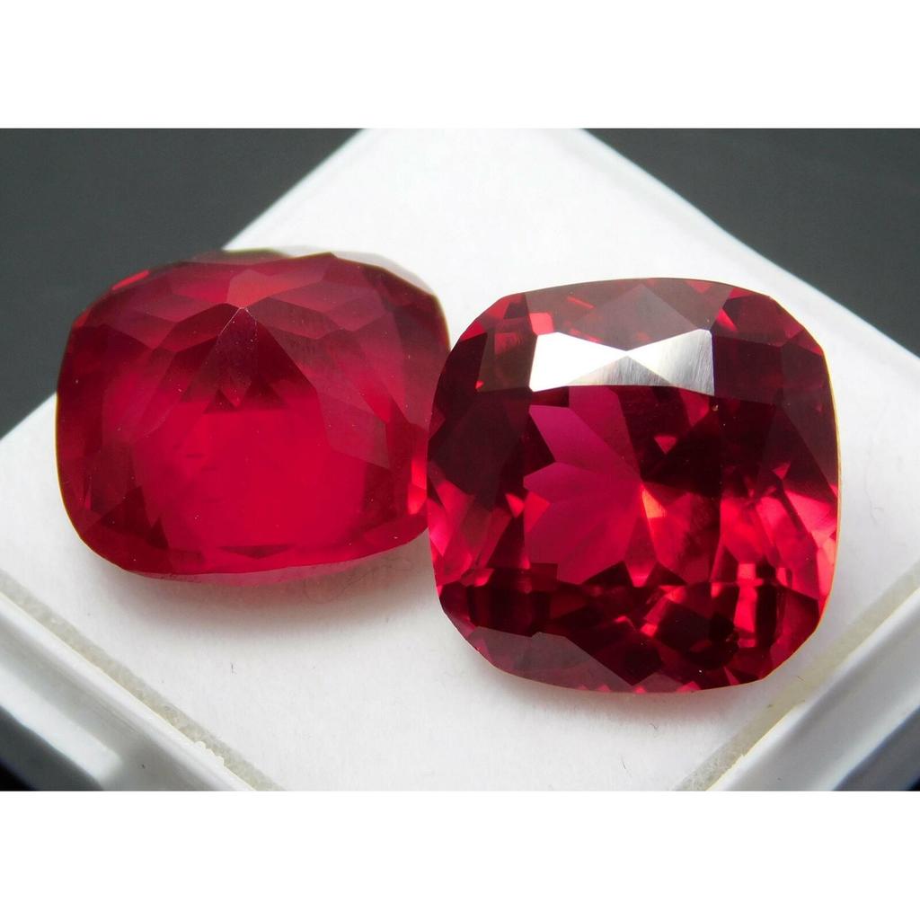 Natural Red Ruby Cushion Cut 16 Ct CERTIFIED Loose Gemstone Pair A-2183jhvjlh