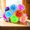5Pcs 24K Foil Plated Rose Valentine'S Day Creative Gift Gold Rose Lasts Forever Love Wedding Decor Lover Lighting Roses