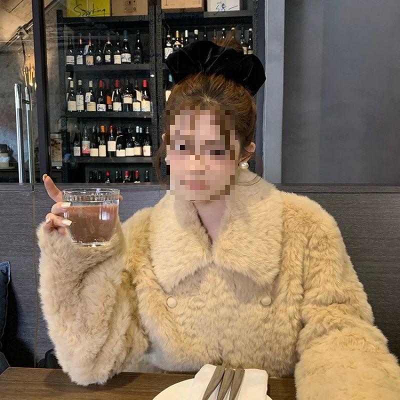 

Пальто женское из экокожи Tomato Man Norway с отложным воротником и меховой отделкой Large