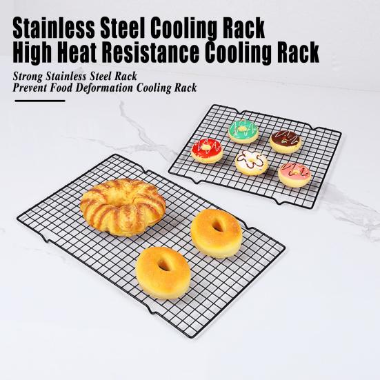 

Stainless Steel Cooling Rack for Baking Grilling Heavy Duty Wire Grid Design Rapid Cooling High Heat Resistance Easy to Clean Cooking Rack Square