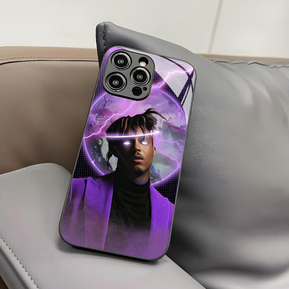 Kryt na telefon Singer J-Juice W-WRLD pro Iphone 17 Air 16 15 14 12 11 13 Pro Max Mini X Xr Xs Puls Černý skleněný kryt