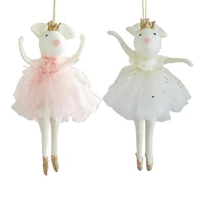 Plush Angel Christmas Hanging Ornament Mouse Doll Pendant Soft Crown For Home Styling