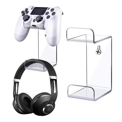 Wall Mounted Acrylic Headset Stand Hanger Game Controller Holder Space Saving Gamepad Holder Universal For