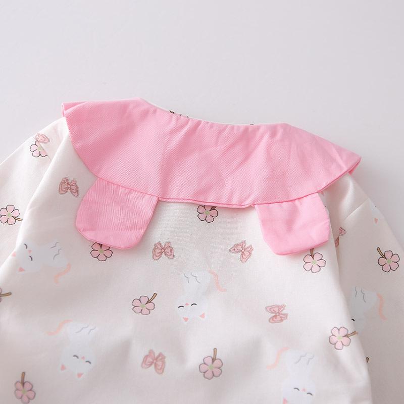 Infant Girls' Floral Cat Lapel Two-Piece Set - Long Sleeve Top & Casual Pants, Spring/Fall 2026