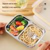 Xihe 304 Stainless Steel Divided Lunch Box with Cutlery