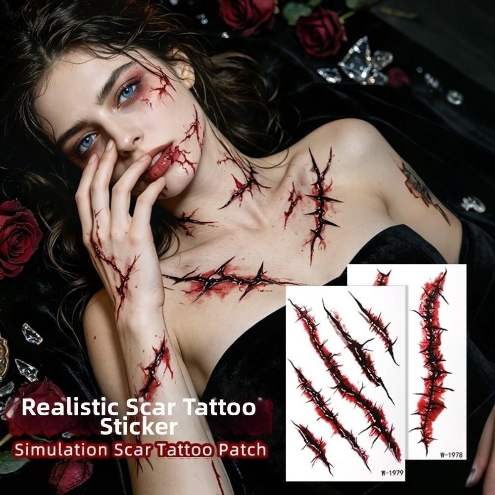 Waterproof Halloween Face Tattoo Blood Vessels Tattoo Body Art Decal  Costume Accessory