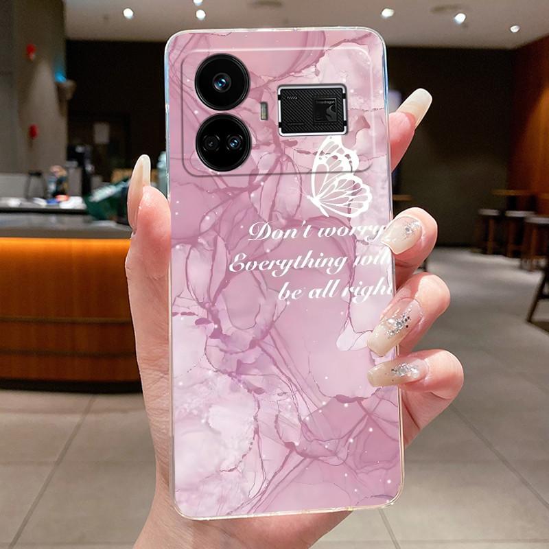 For Realme GT5 GT 5 240w Case Luxury Fashion Butterfly Flowers Clear Soft Silicone TPU Transparent Phone Case Back Cover Capas