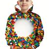Herbst 3D Baustein Bedruckte Hoodies Modische Lässige Sport Langarm Kinder Jungen Kapuzen-Sweatshirts