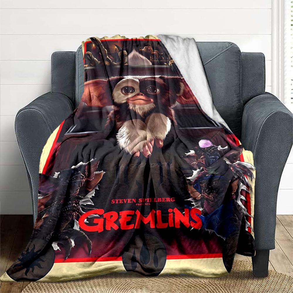 1pc Gremlins, Spielberg Blanket Lightweight Flannel Throw For Sofa, Bed, Travel, Camping, Livingroom, Office, Couch, Chair, And Bed