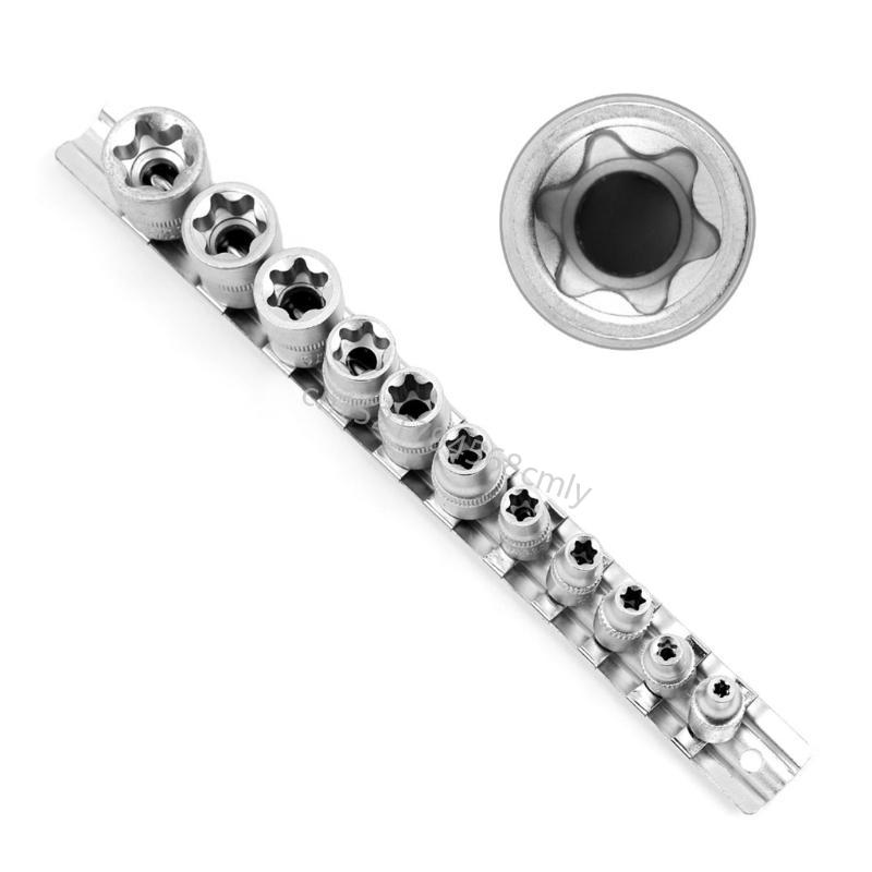 Torx Star Bit Female External E Socket Set Automotive Tools E4-e20 5 Pcs 1/4  Drive Sockets 6 Pcs 3/8  Drive Sockets 6XDE