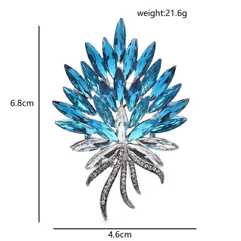 Elegant Crystal Wheat Sheaf Brooch Fashion High-End Lapel Pin Decorative Clothing Accessory for Jackets Coats and Dresses