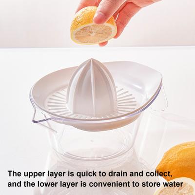 Spremiagrumi manuale per agrumi e limoni con misurino e grattugia, utensile da cucina salvaspazio per la macinazione del succo, separazione del tuorlo d'uovo