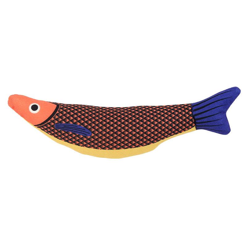 Pet Supplies - Cat Toys - Mint-sounding Fish - Cat Amusement Pillow - Hanging Rope - Self-amusement Cat Toy Stick Orange knifefish
