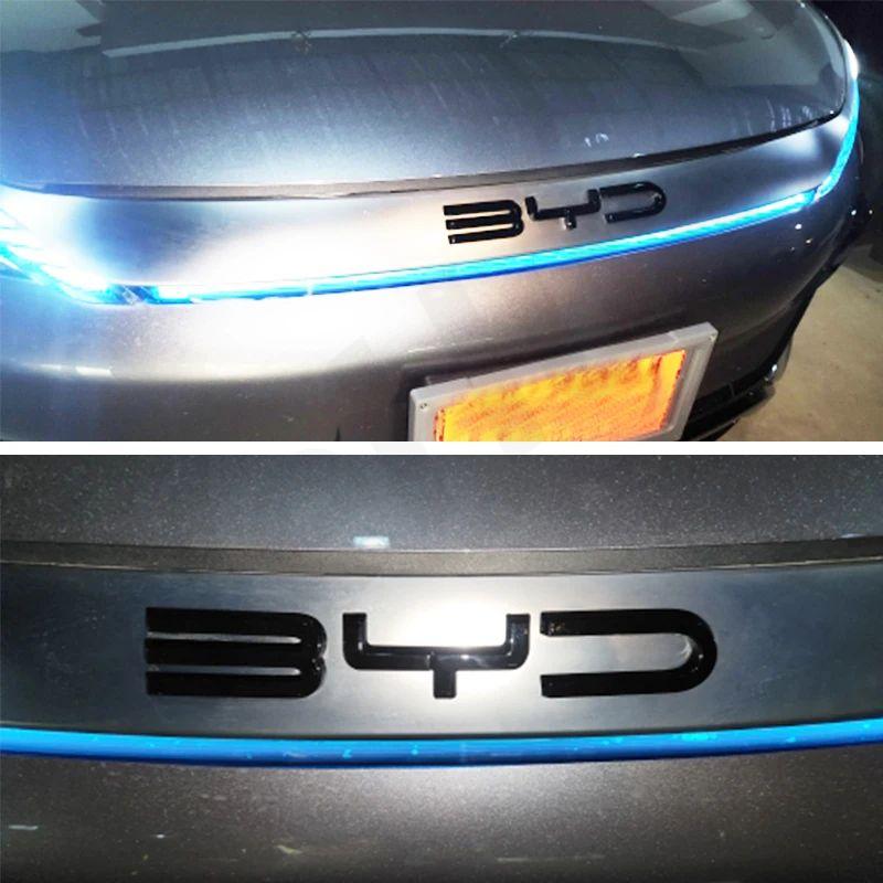 For BYD ATTO3 YUAN PLUS 21-22 3D ABS Sticker Car Front Emblem Badge Decals  Black Badge Logo Emblem Cover Car-Styling