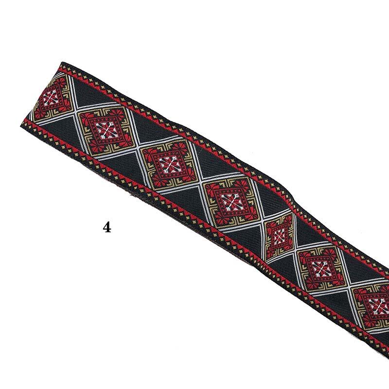 Cinta de Pasamanería Bordada Jacquard de Encaje Étnico para Adorno de Borde de Cuello de Vestimenta de Ropa Nacional Tradicional de Bricolaje de 5 cm