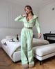 Women's Casual Lounge Set Long Sleeve Zipper Crop Top Lace Up Pants 2 Piece Outfit
