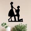 Metal Wall Art Proposal Scene Romantic Statue Mural Valentine Gift Wedding Anniversary Home Decor Rust Resistant Sculpture