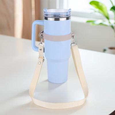 Silicone Ring Water Bottle Sling Handle with Adjustable Shoulder Strap Hands Free Water Bottle Carrier Universal