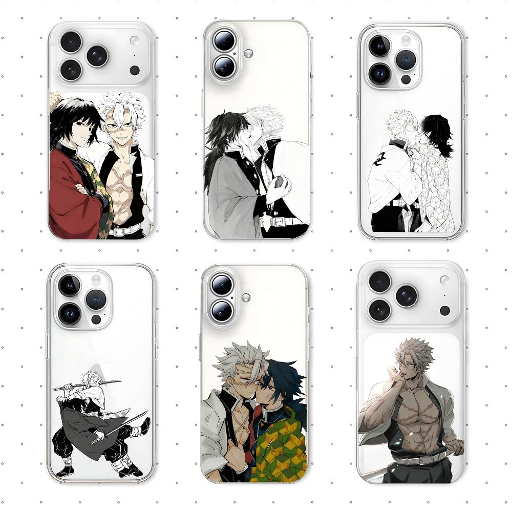 S-Sanemis G-Giyuus Phone Case For Iphone17 16 15 11 13 14 Pro Max 7 8 Plus X Xr Xs Max Se2020 12mini Transparent Cov