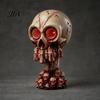Escape Room Skull Prop Halloween Ornament, with Red LED Eyes Horror Light, Durable Creepy Decoration Resin Decoration, for Haunted Houses Bars