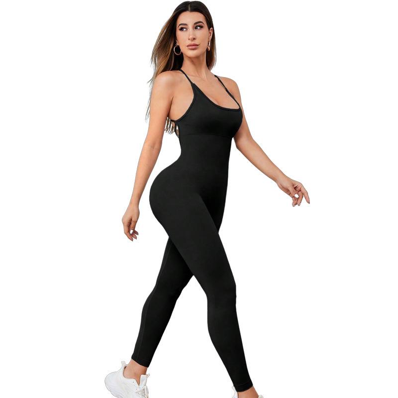 Cross-Back Shapewear Bodysuit with Tummy Control and Butt Lifting Yoga Pants