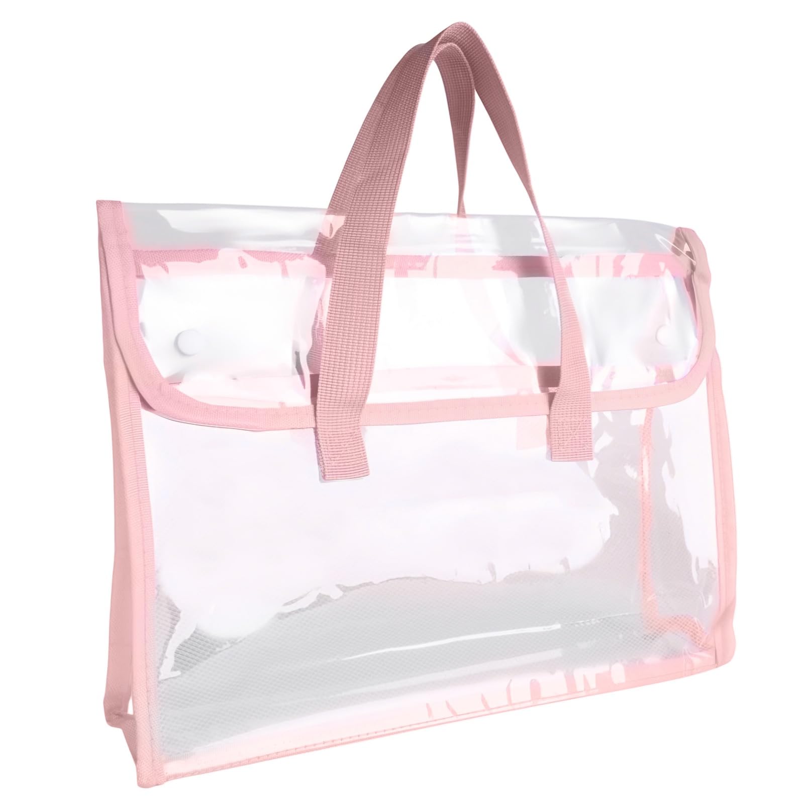 

Rubonarie A4 File Case, Clear Holder, Button-Mounted, Waterproof PVC (Pink)