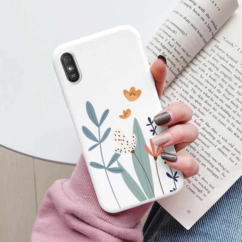 Heart Flower Case For Redmi 9A 9AT Phone Cover Cute Silicone Shockproof Soft Coque For Redmi 9A 9 AT Shell Cartoon Lovely Matte