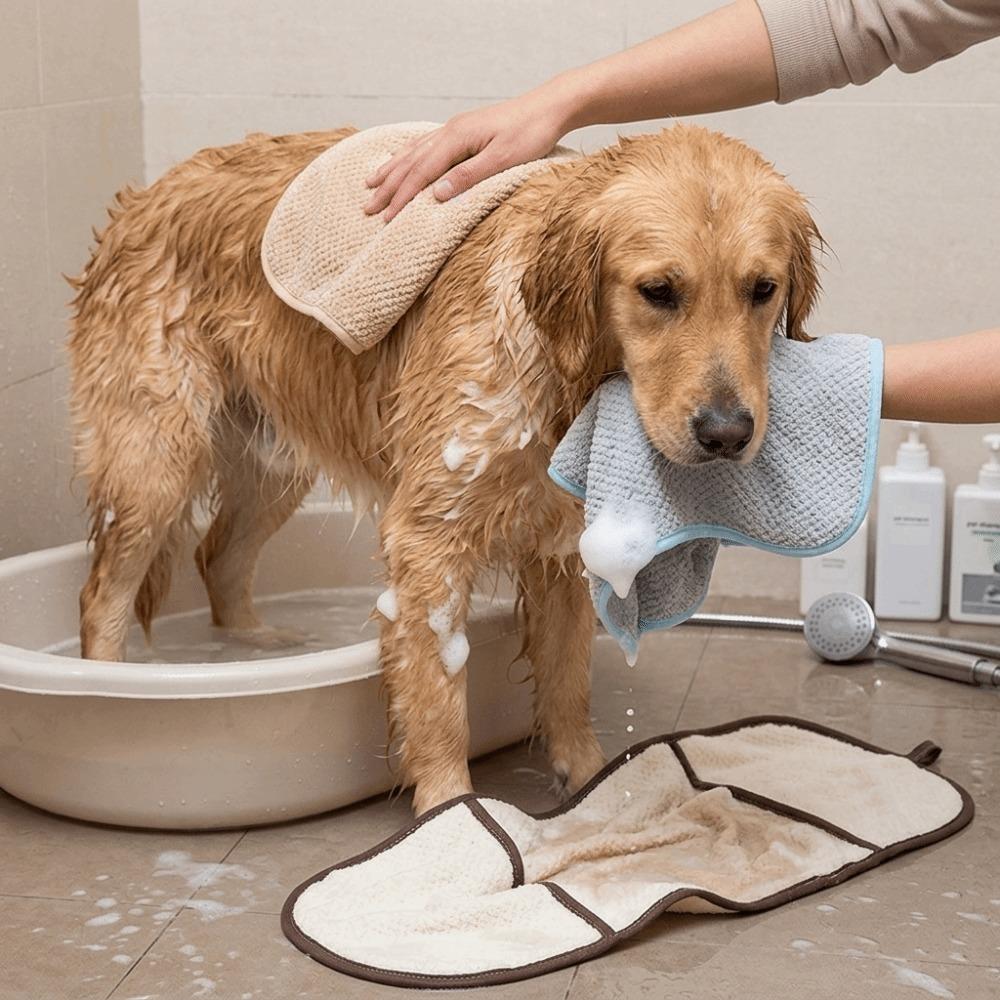 Glove Shape Dog Bath Towel Large Size Cat Shower Cloth Pet Absorbent Towel Pet Bath Cleaning