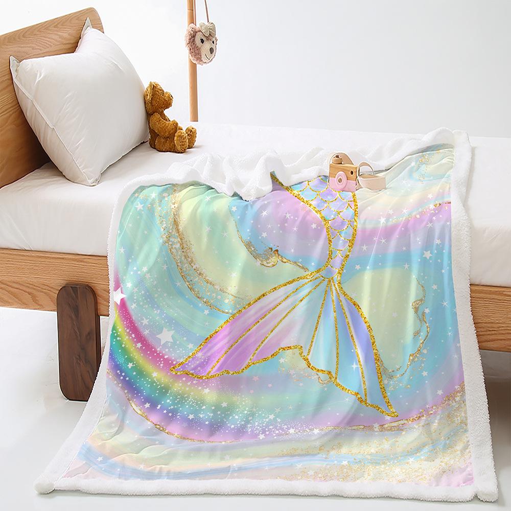 Blanket Butterfly Mermaid Blanket Lamb Fleece Crystal Fleece Blanket Blanket Universal