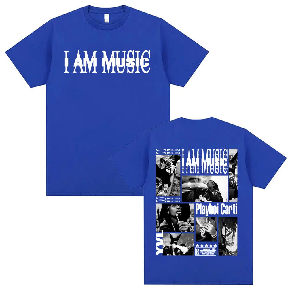 Rapper Playboi Carti I AM MUSIC Tričko s logem alba pro muže Módní Gotické Hip Hop Street Trička Unisex Letní Kulatý výstřih Topy Trička