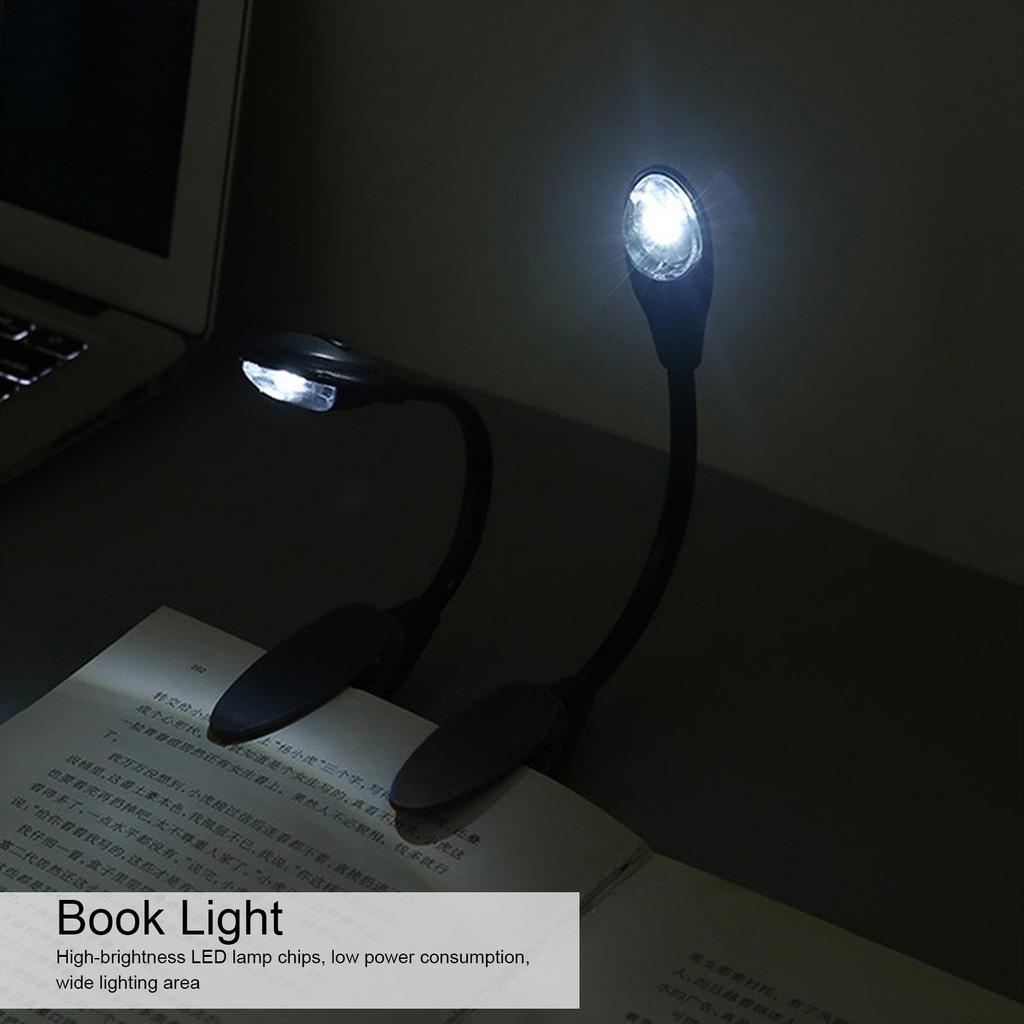 Mini LED Book Light Portable Flexible Reading Lamp Matching Clamp Soft No Dazzling Small Size Bedroom Travel Light Fixture