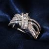Luxurious and Fashionable Zircon Ring for Ladies, Gold and Silver, Party Ring
