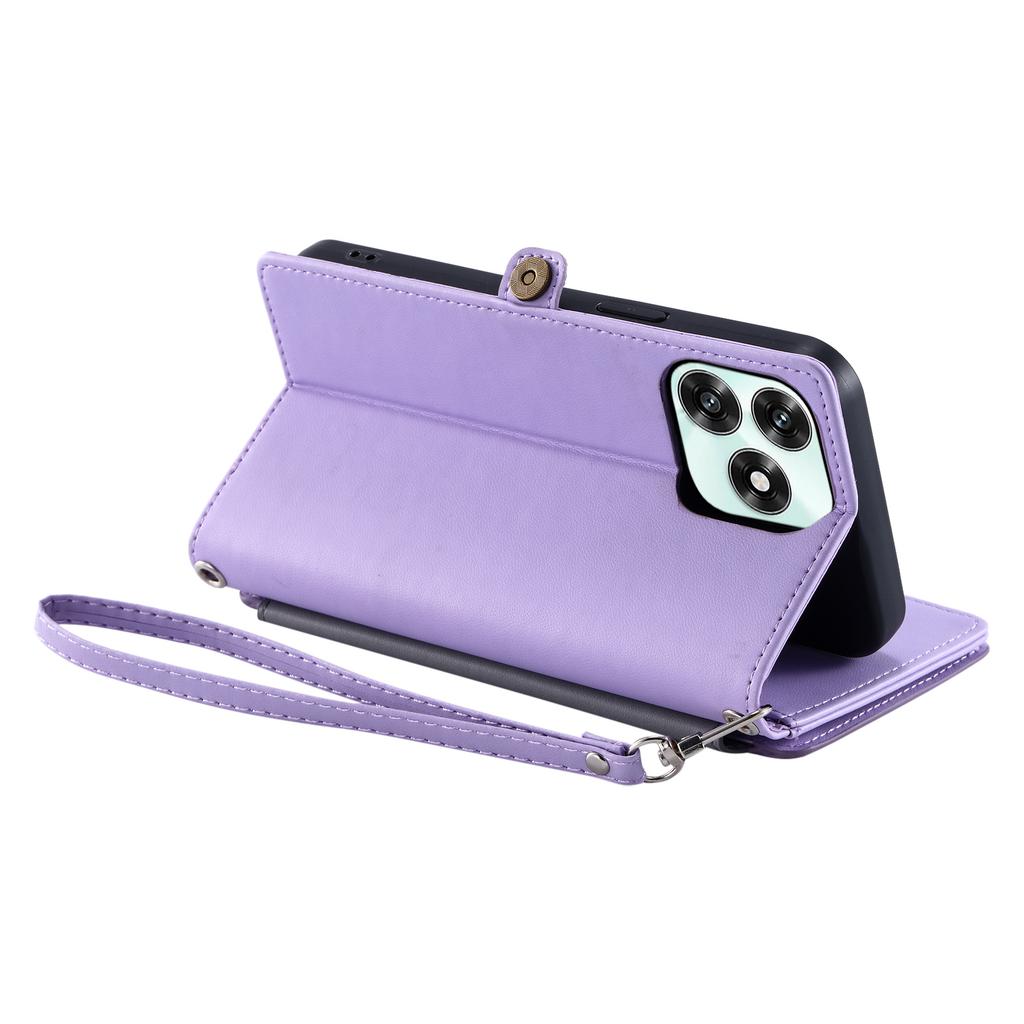 Phone Case For Honor Play10A 4G / X5c Plus 4G / X5c 4G TPU + PU Leather Wallet Phone Cover with Wrist Strap