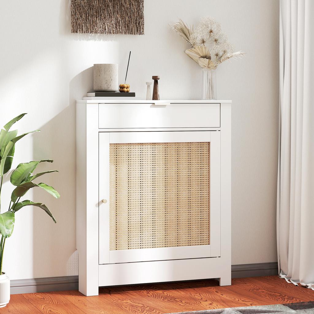 Radiator Cover with Fold-Down Cabinet 78 x 19 x 95.5 cm White