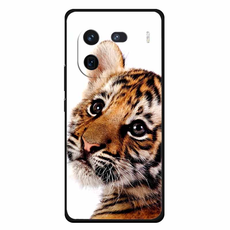 Für Vivo Iqoo 12 Hülle Weiches Silikon Niedliche Katze Löwe Bedruckte Hüllen für Vivo iQOO 12 Pro Hüllen Luxuriöse Schutzhüllen Iqoo12