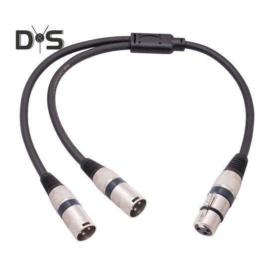 

Кабель XLR Y-разветвитель XLR «папа» на двойной XLR «мама» Y-разветвитель 3-контактный балансный микрофонный кабель для микрофонов Микшеры Усилители мощности чёрный