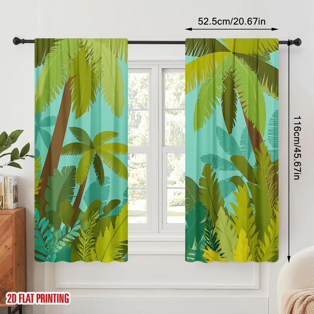2pcs,2D Plane Printing Curtain Fabric Santa Claus with Luggage Swim Versatile Polyester Fabric (without Rod) Decorations Outdoor