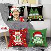 Leinen Plüsch Leder Samt Weihnachten Cartoon Druck Weihnachtsmann Glocke Kindlich Wohnzimmer Schlafzimmer Kissenbezug