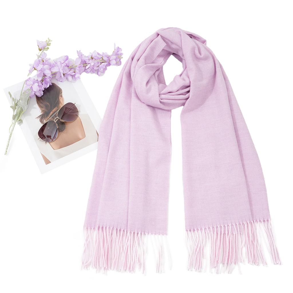 Women S Solid Color Thick Warm Faux Cashmere Scarf For Autumn Winter