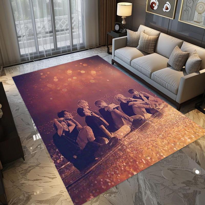 Colorful BT21 Characters Celebration carpet Living room and bedroom mats printing Office chair cushion Dormitory decoration Fashion