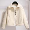 350g Women's Petite Short Woolen Coat - Autumn Retro Korean Style Loose Jacket