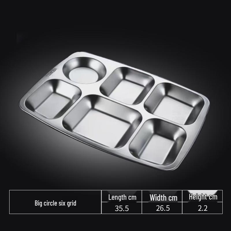 Durable Stainless Steel Compartment Canteen Tray