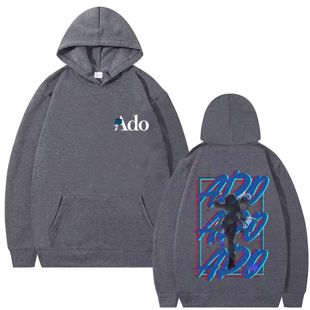 Ado Double Sided Print Hoodie Men Women Fashion Loose Oversized Streetwear Y2k Japanese Style Hoodies Male Sweatshirt