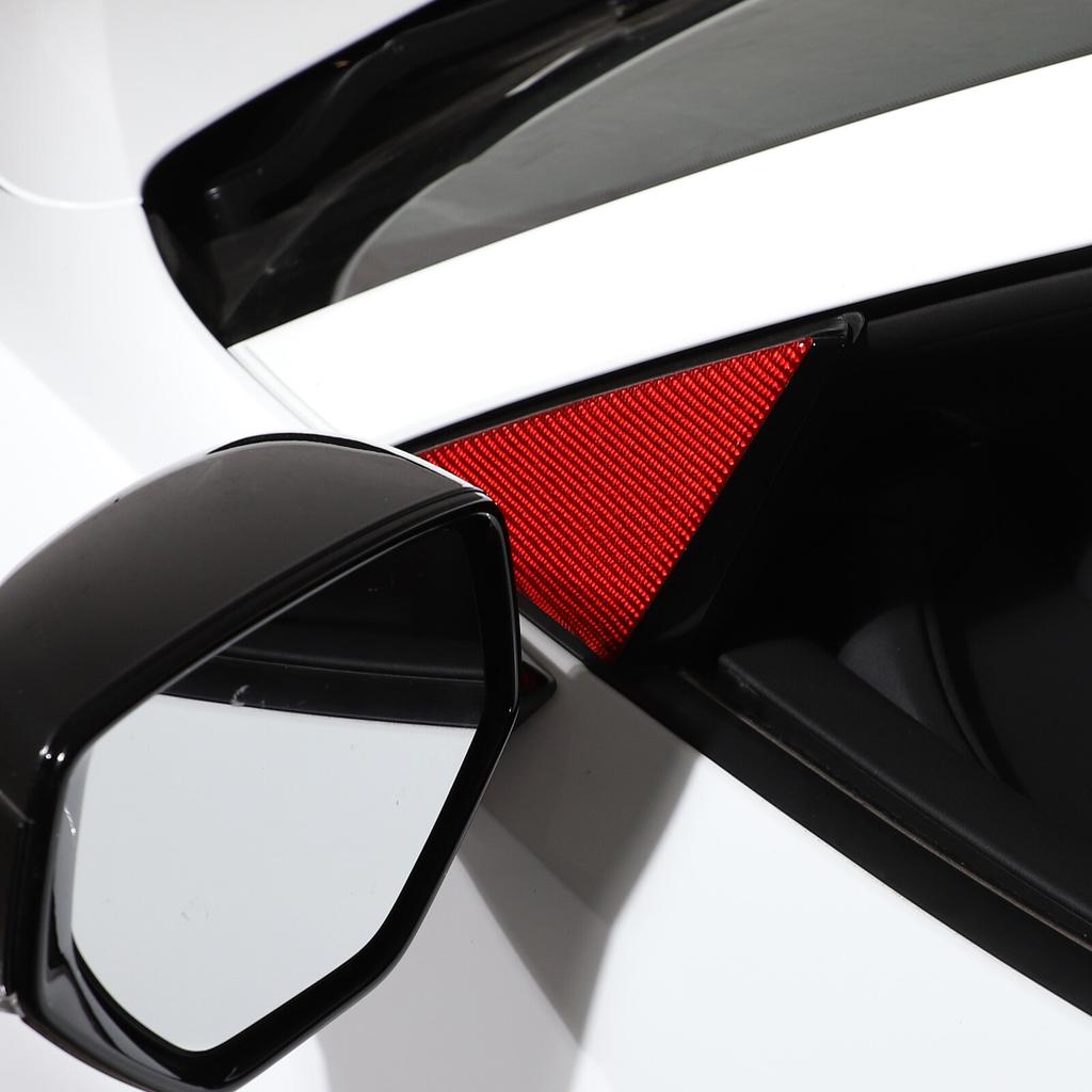 Red Carbon Fiber Rear view mirror base Panel Trim Cover For Corvette C8 -25