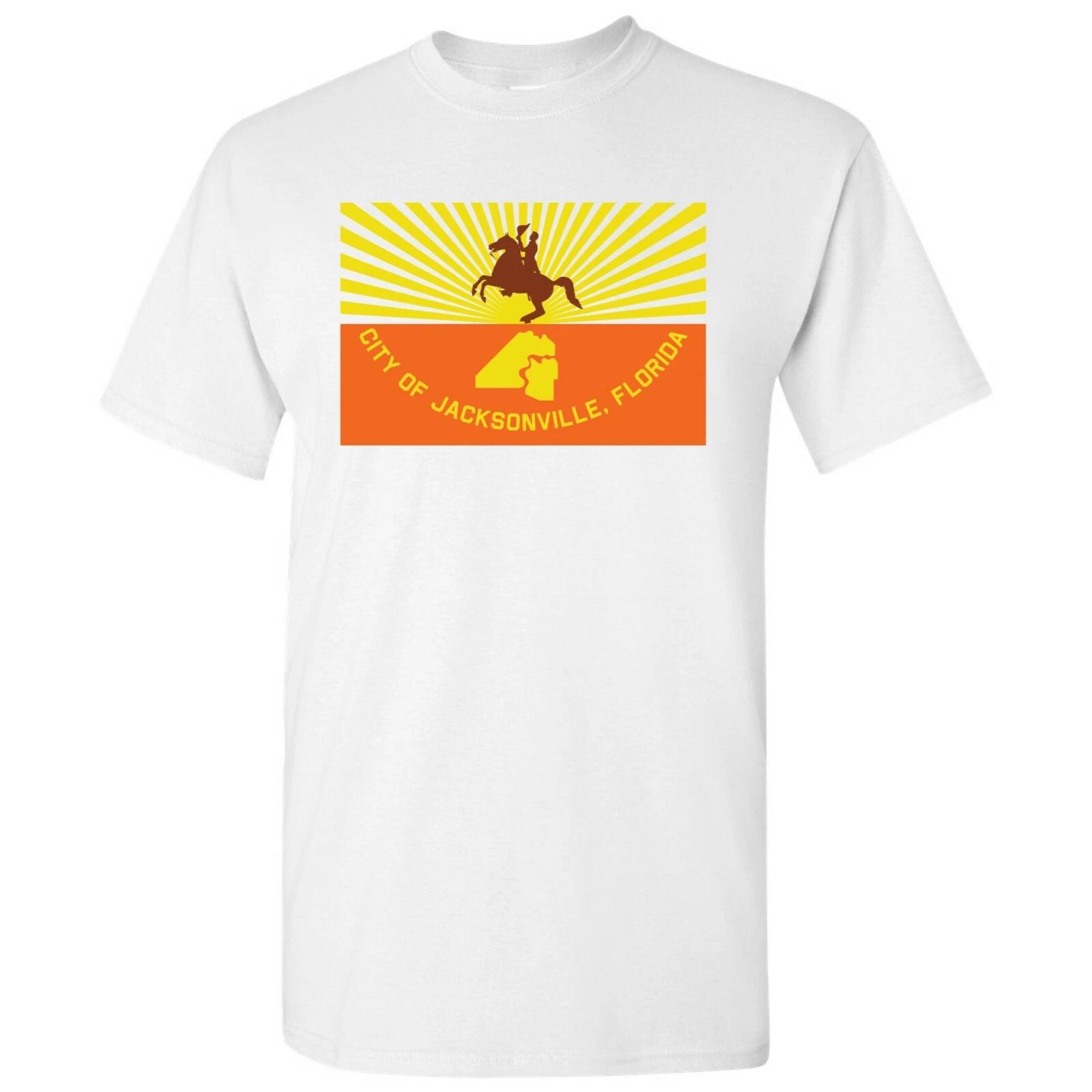 

Jacksonville US City Flag Basic Cotton T-Shirt - White 2XL