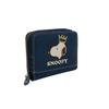 Snoopy Dubbelplånbok med Populär Karaktär Snoopy med Broderad Krona Damdesign med Blixtlås Runt Hela, (Marin)