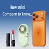 Compact USB Rechargeable Pocket Fan: Handheld Lipstick-Sized, Strong Wind, Digital Display, Stepless Speed Control