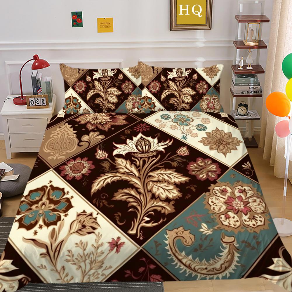 Set Biancheria da Letto Matrimoniale Alta Qualità Fiori Stampa 3D Copriletto Donna Decorazione Camera da Letto