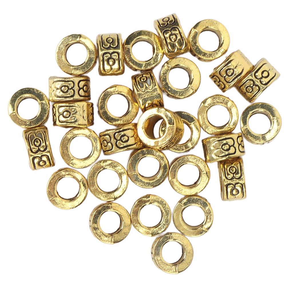 30pcs Fashionable Beard Hair Beads   Alloy Hair Braiding Beads Jewelry Bracelet Accessories