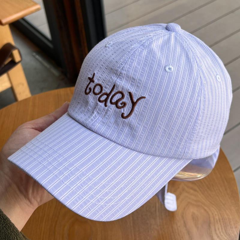 

Korean-style girlish striped baseball cap with girls bow ribbon strap visor hat for everyday wear and sun protection Adjustable світло-фіолетового кольору